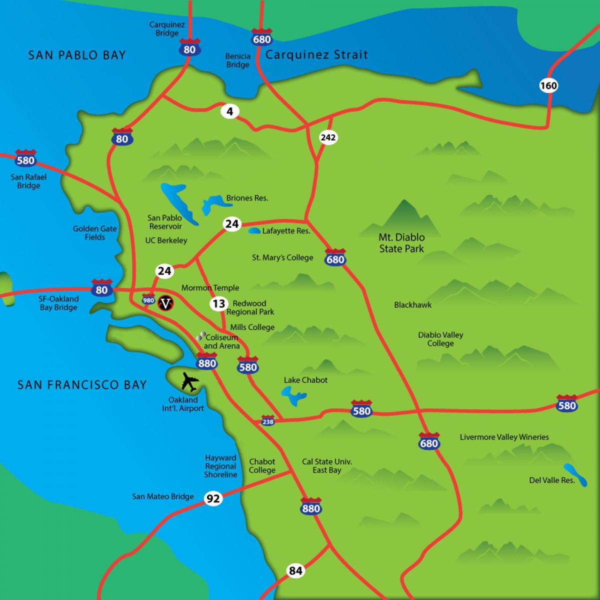 istočnoj obali kalifornije mapu