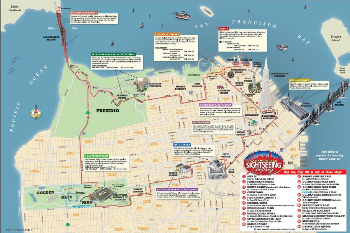 Mapa San Fran hop na siđeš 