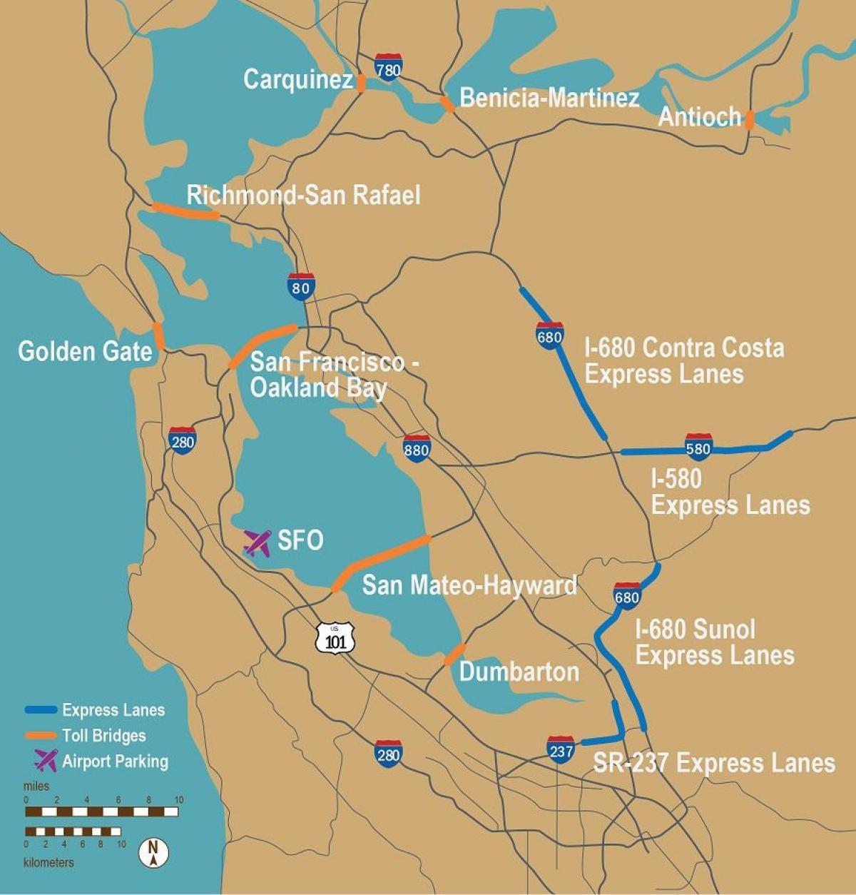 danak putevi San Francisco mapu