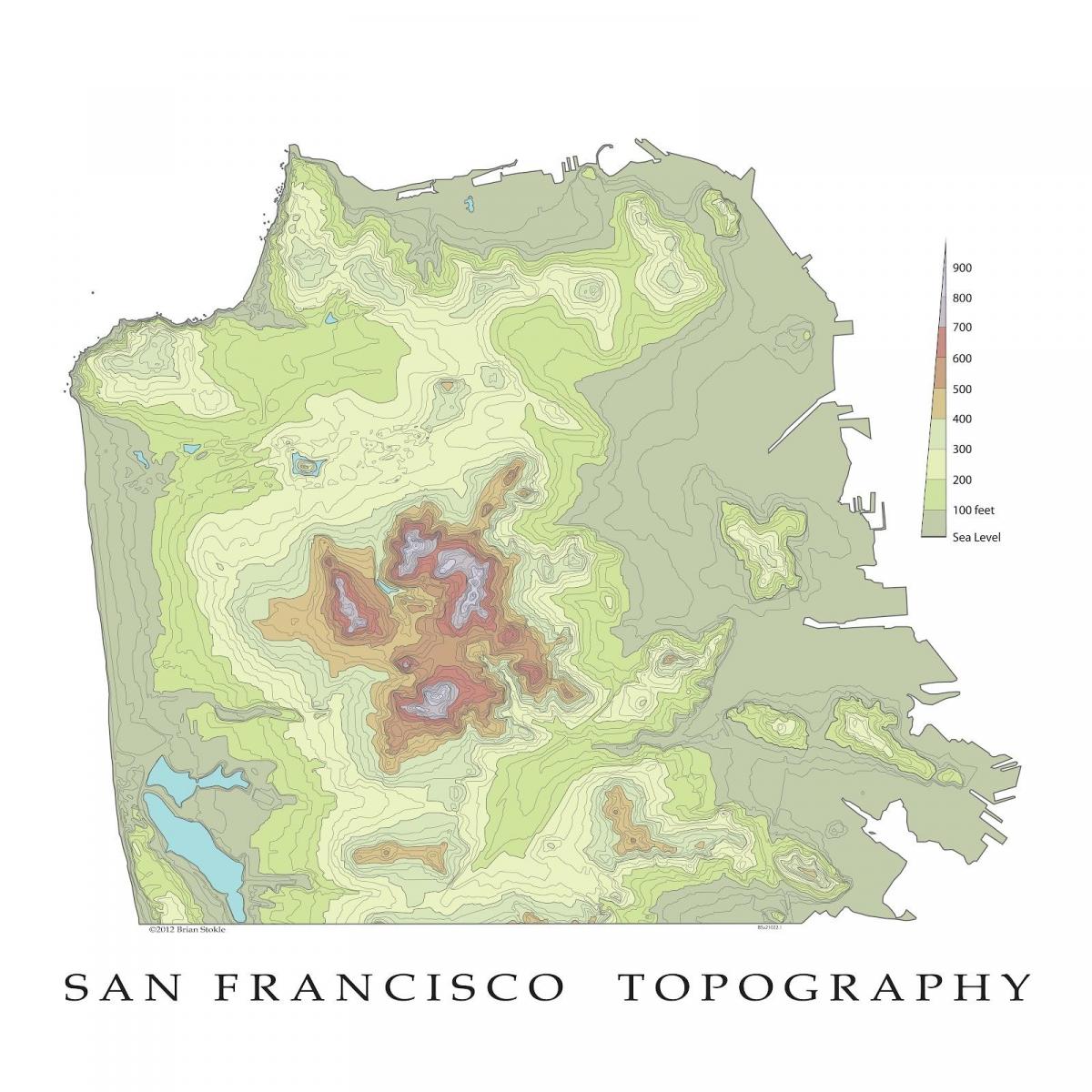 San Francisco topografske mapu