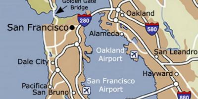 Karta za San Francisco aerodrom i okolno podrucje