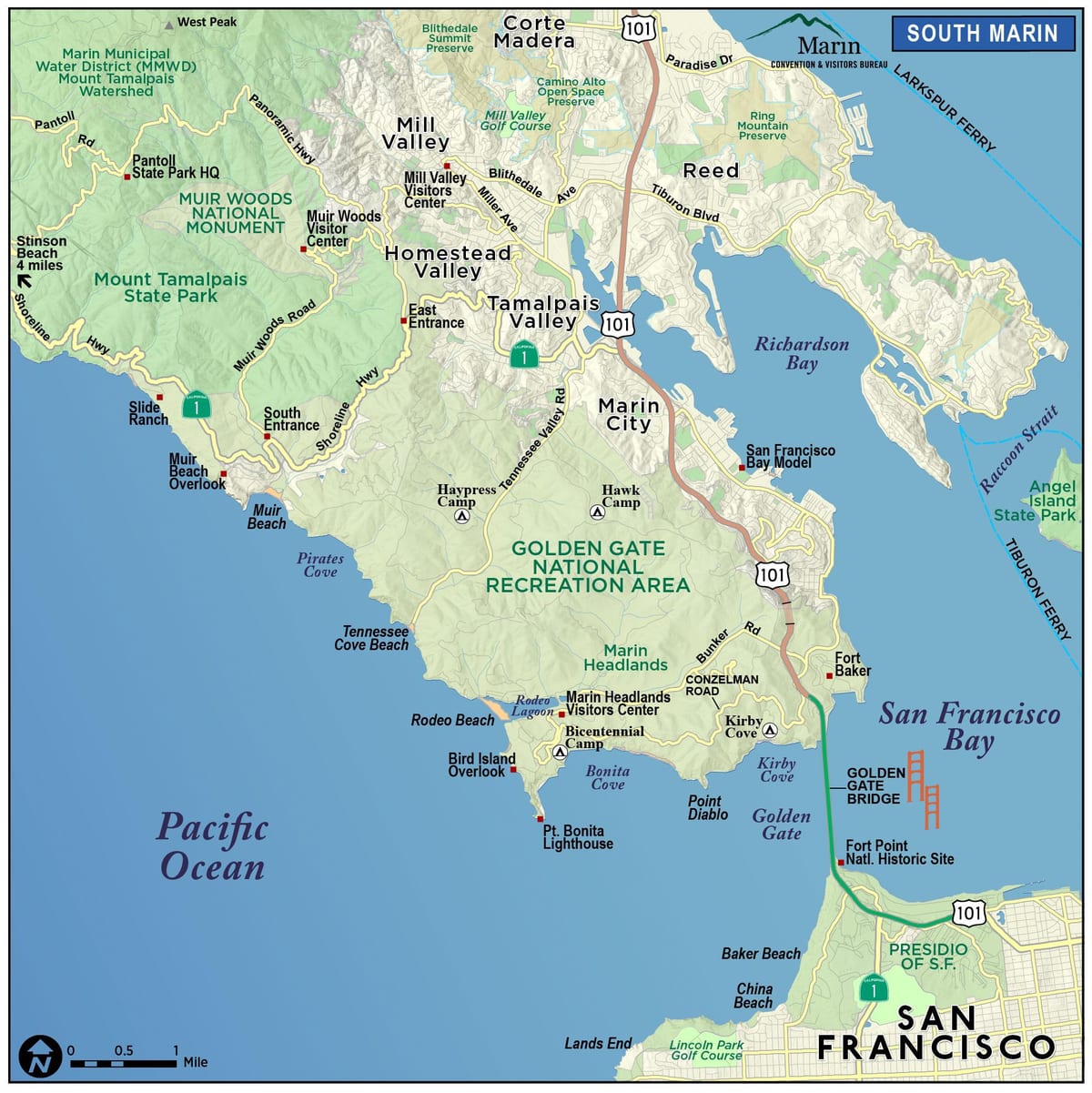 Mapa crveni šumi San Francisco