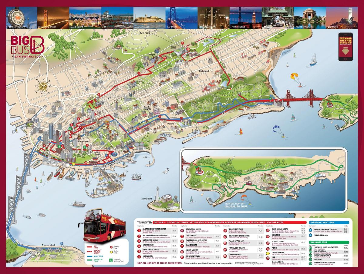 Mapa crveni autobus San Francisco 