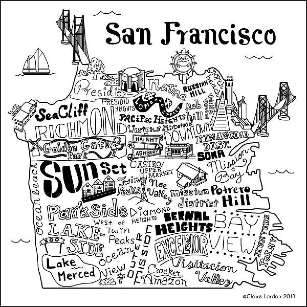 Mapa radnju San Francisco