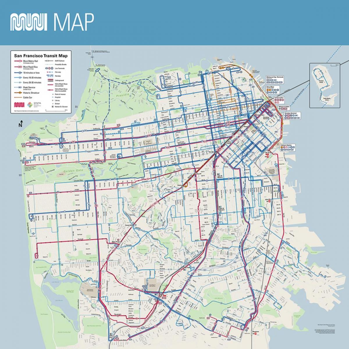 SF muni autobus mapu
