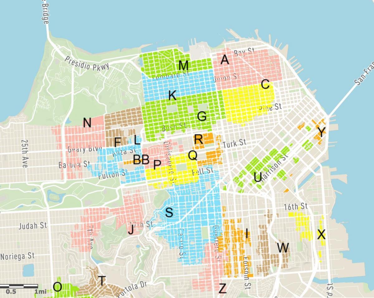 besplatno ulici parking San Francisco mapu