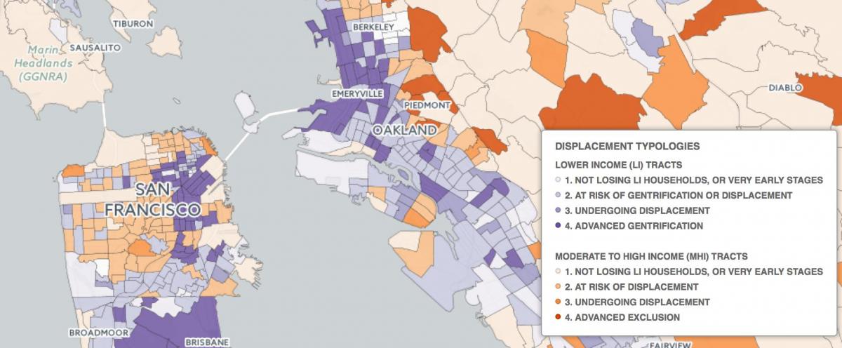 Karta za San Francisco gentrifikacije