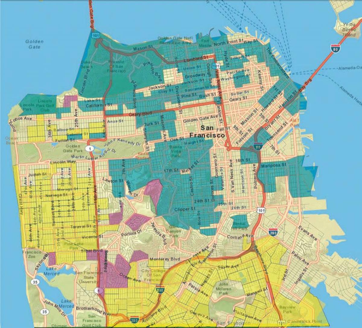 Karta za San Francisco gibbs