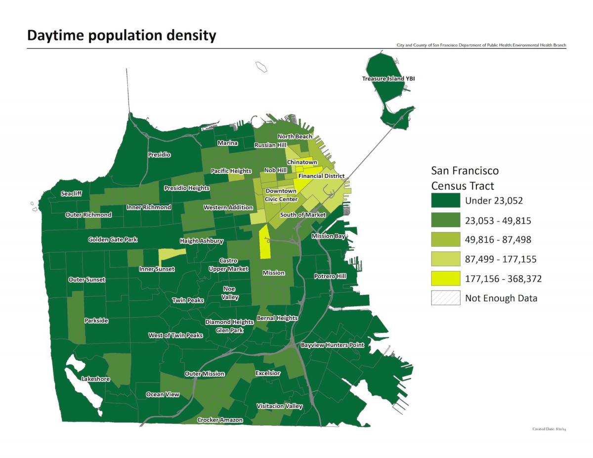 Karta za San Francisco naseljenosti