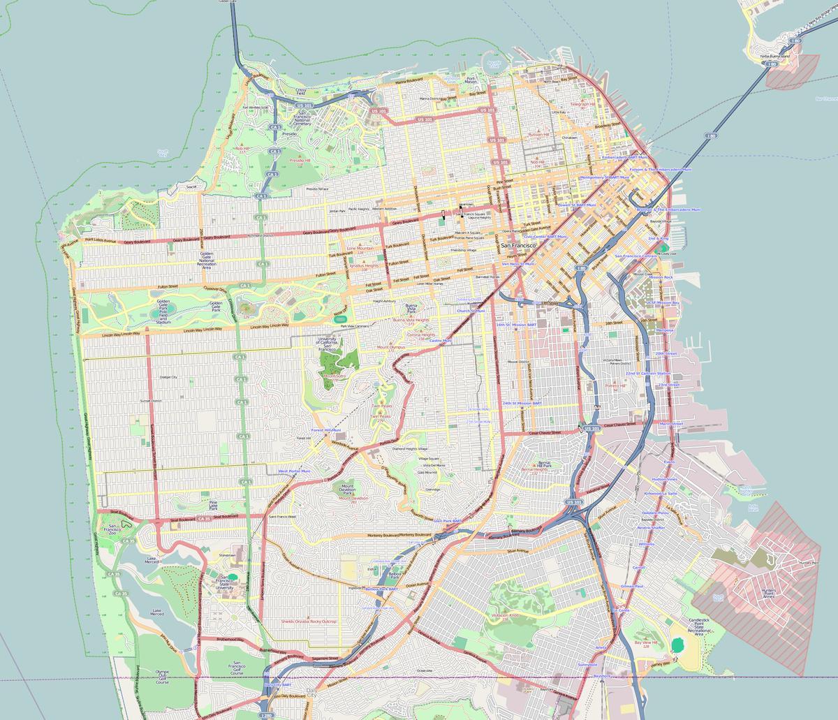 Karta za San Francisco iznijeti