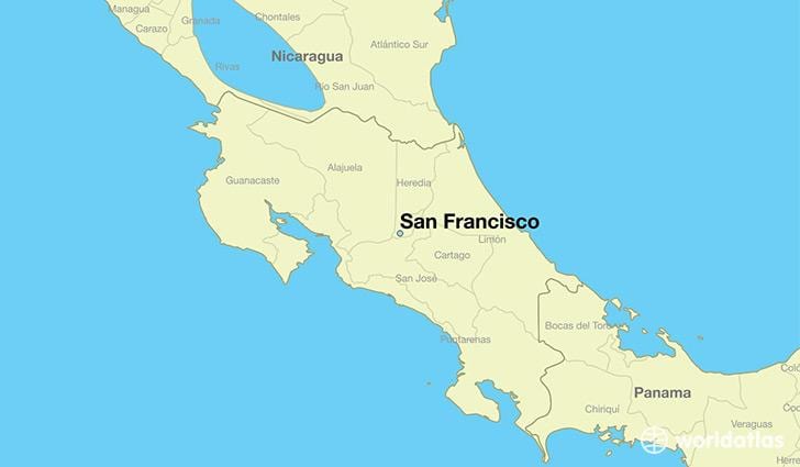 Karta za San Francisko na svijetu