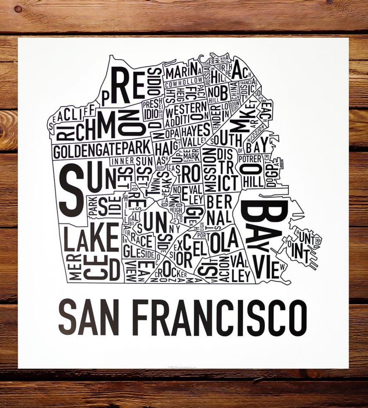 Karta za San Francisco susjedstvu art