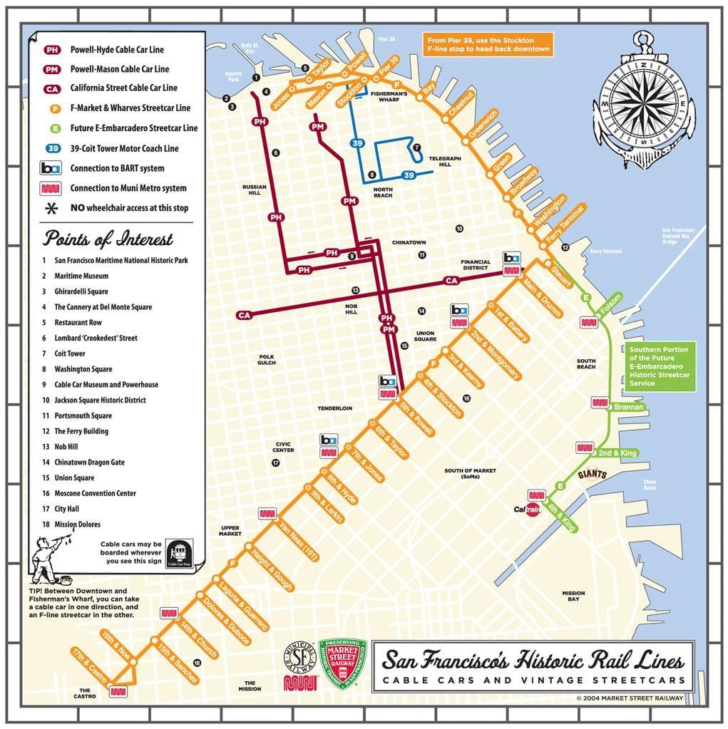 SFO tramvaj mapu