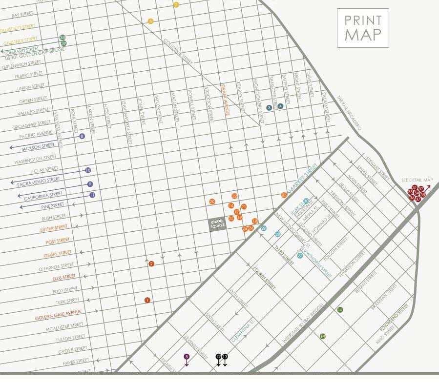 Karta za San Francisco umjetničke galerije
