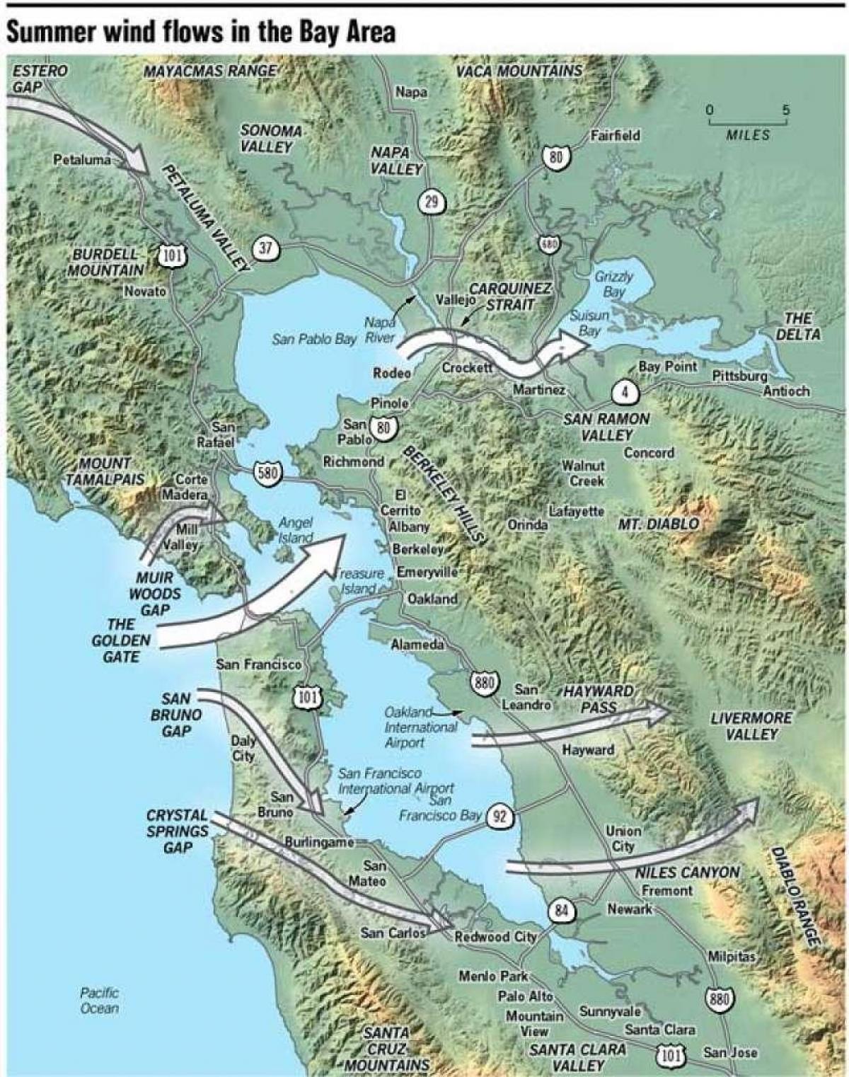 Karta za San Francisko je voda
