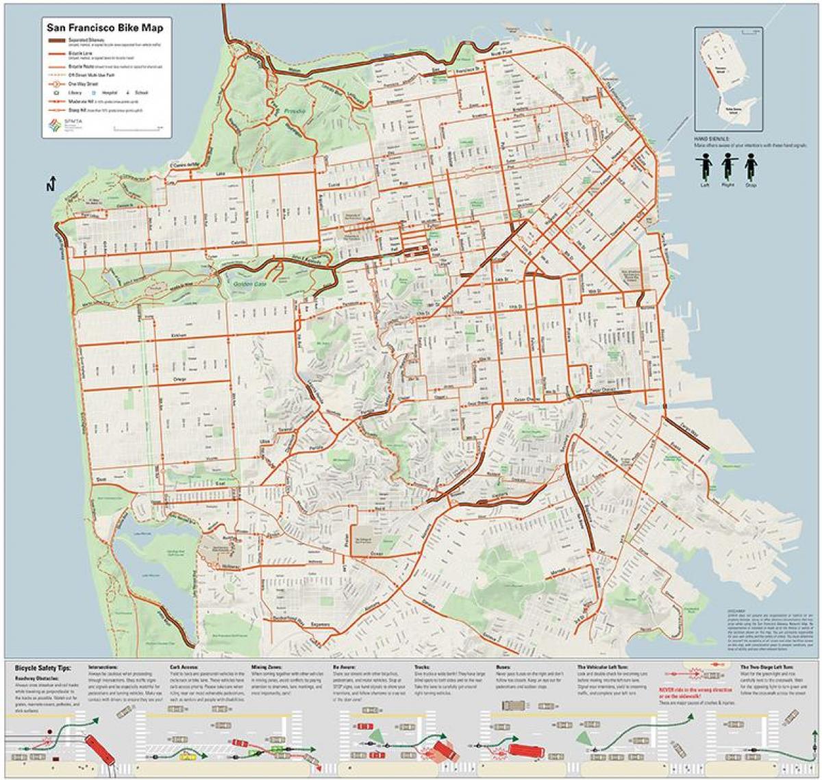 San Francisco bicikl mapu