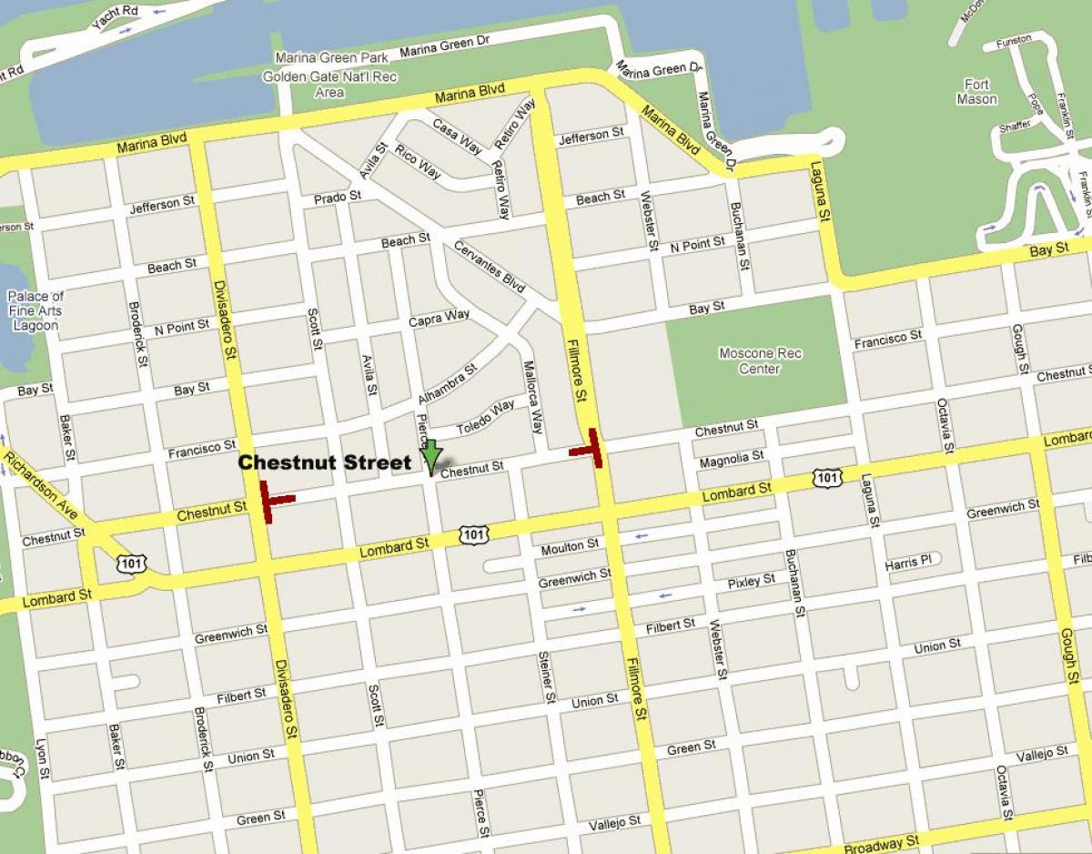 ulična mapa, iz San Franciska