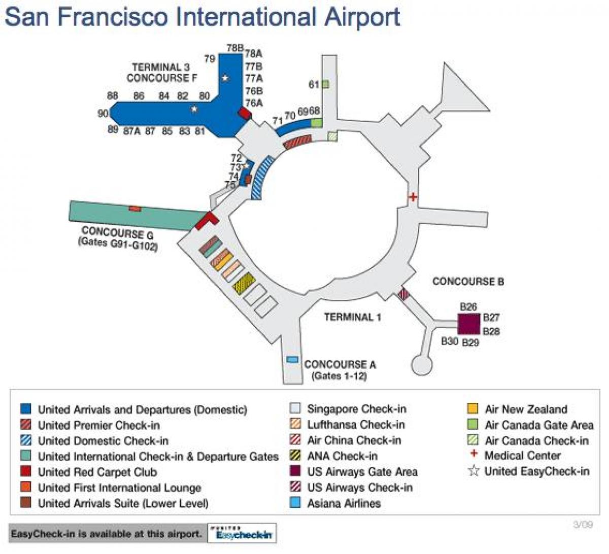San Francisco aerodrom mapu sjedinjenih