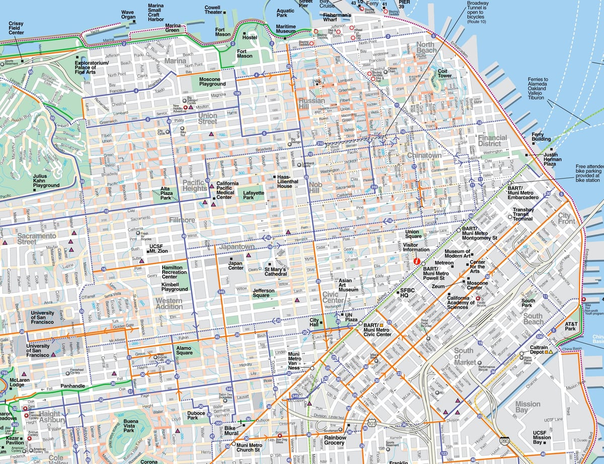 Mapa na SFO turističke