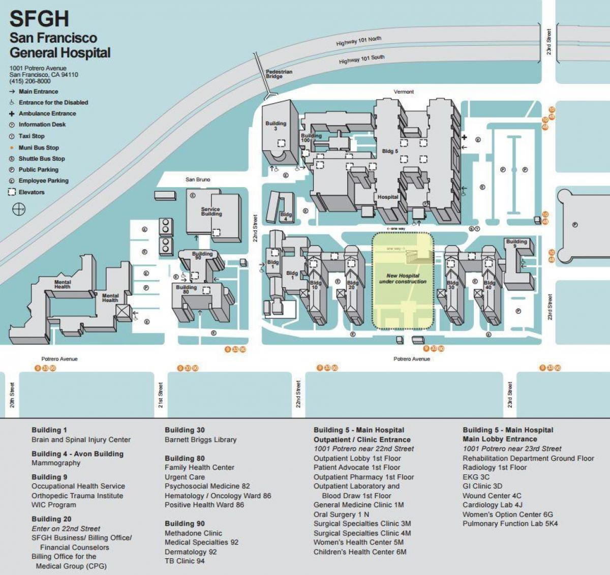 Mapa ucSF medicinskog centra