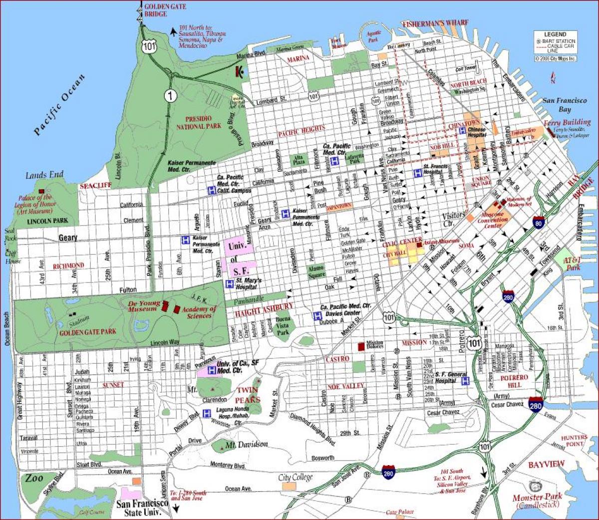 San Francisco va medicinski centar mapu