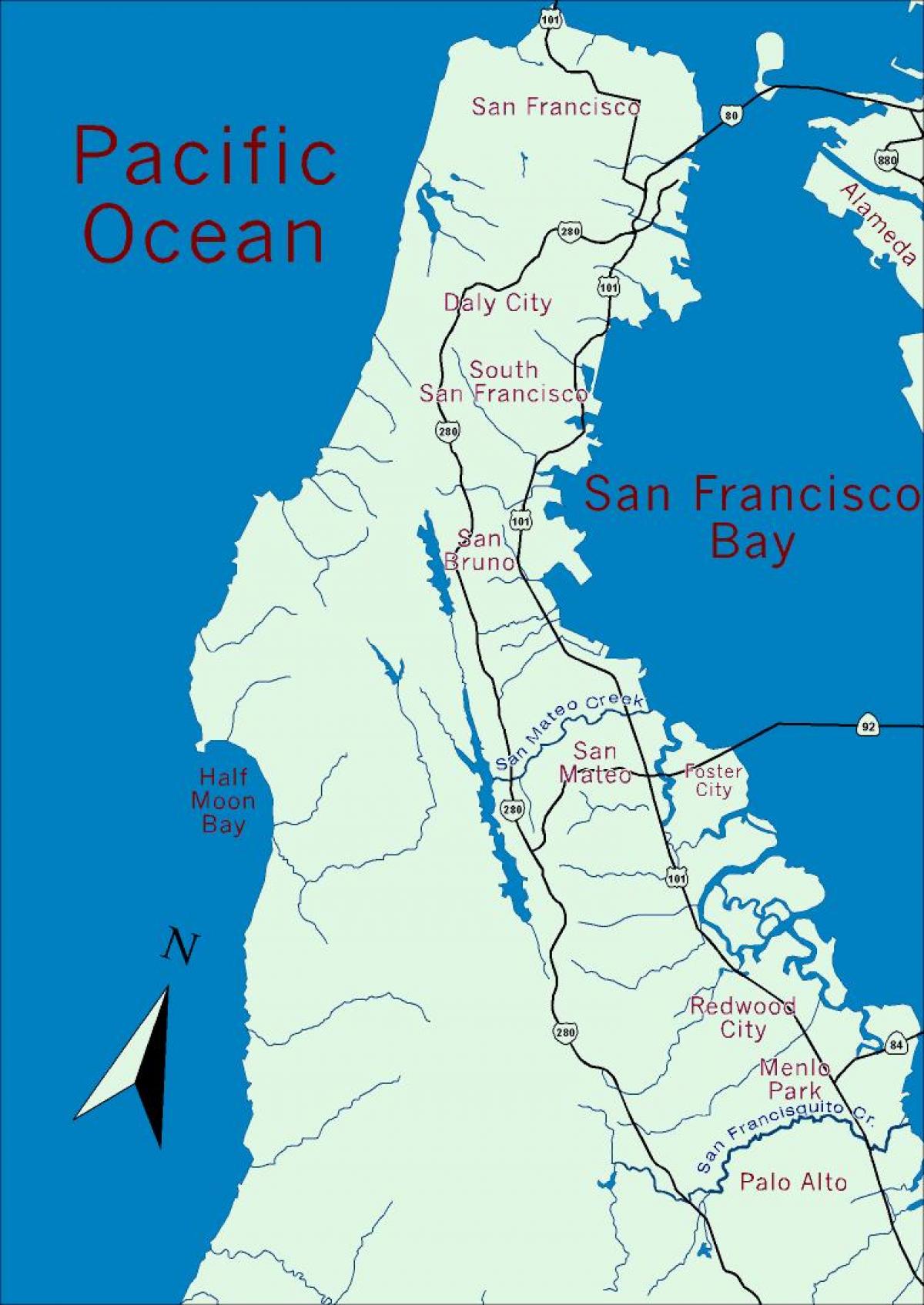Mapa zaljevu poluostrva