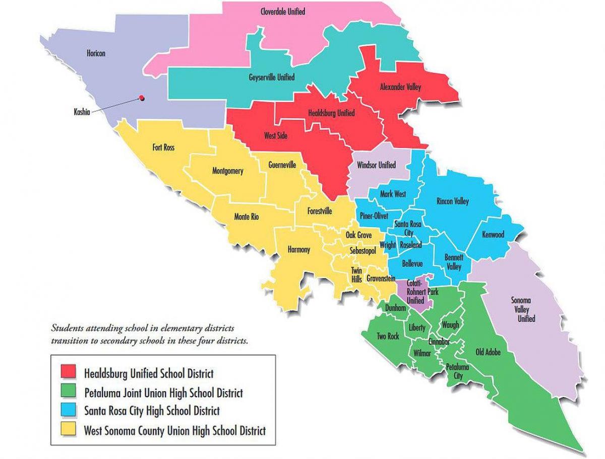 San Francisko skola u okrugu mapu