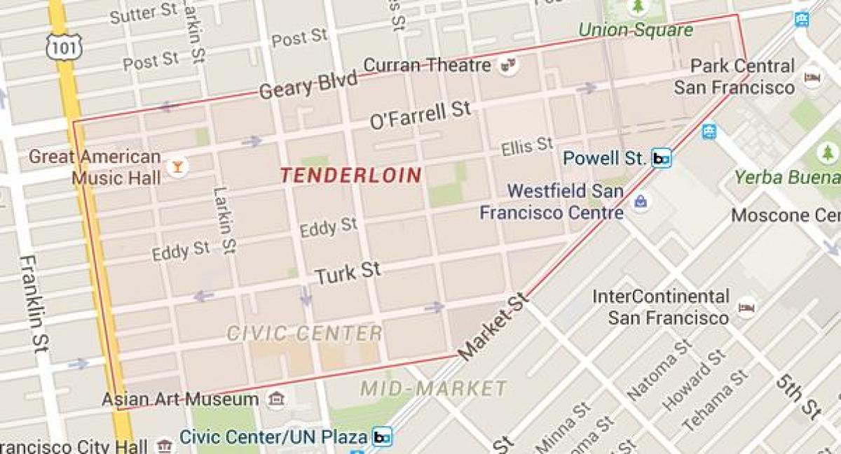 čim San Francisco mapu