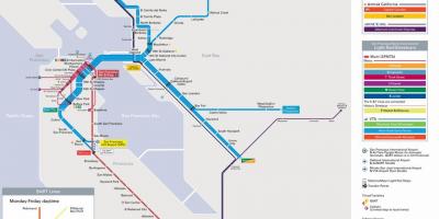 Bart stanice San Francisco mapu
