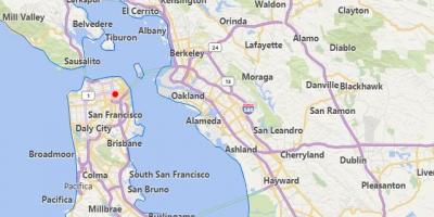 Mapa kaliforniji gradova u blizini San Francisco