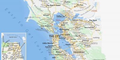 Priobalno područje San Francisca mapu kaliforniji