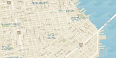 Karta za San Francisco odeću distriktu