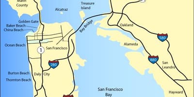 Karta za San Francisco, plaže
