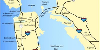 Karta za San Francisco, plaže