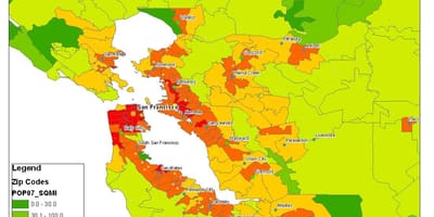 Karta za San Francisco populacije