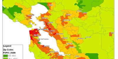 Karta za San Francisco populacije