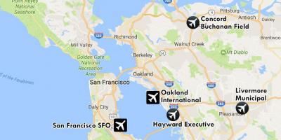 Aerodrome u blizini San Francisco mapu