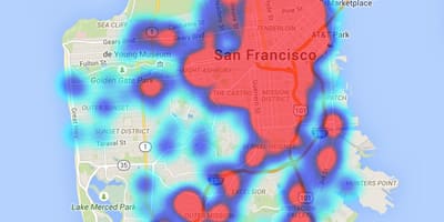 Vrućina mapu San Francisco