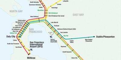 San Francisco aerodrom bart mapu