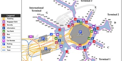 San Francisco, međunarodni terminal mapu