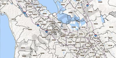 Mapa silikonske doline poštanski broj