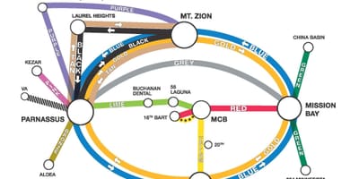 Mapa ucSF šatl 